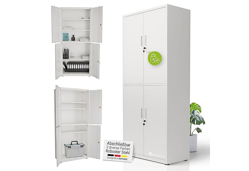 Juskys Aktenschrank abschließbarer Metallschrank, 2 Schlüssel, 3 Einlegeböd günstig online kaufen