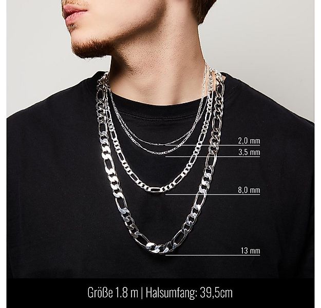 JEWLIX Silberkette Figarokette 925er Silber Herrenkette 13 mm breit FK0130 günstig online kaufen
