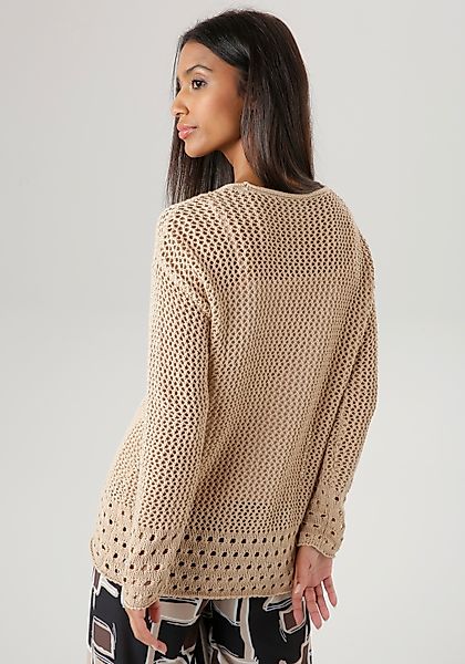 Aniston SELECTED Strickpullover, in Netzoptik günstig online kaufen