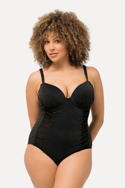 Ulla Popken Badeanzug Badeanzug Bügel-Softcups Glitter günstig online kaufen