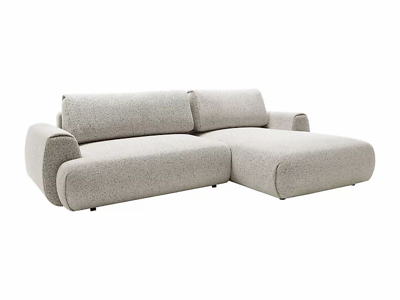 Ecksofa mit Schlaffunktion - Ecke rechts - melierter Stoff - Grau - MONELIA günstig online kaufen