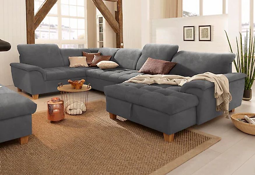 Home affaire Wohnlandschaft »Lyla U-Form« wahlweise mit Rückenfunktion und günstig online kaufen