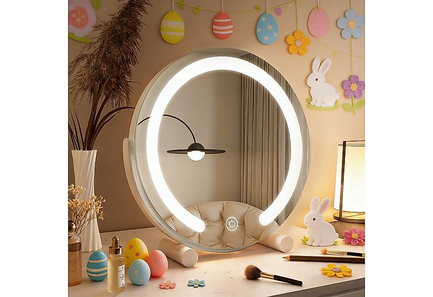 WDWRITTI Schminkspiegel mit Beleuchtung für tisch Kosmetikspiegel 3Lichtfar günstig online kaufen