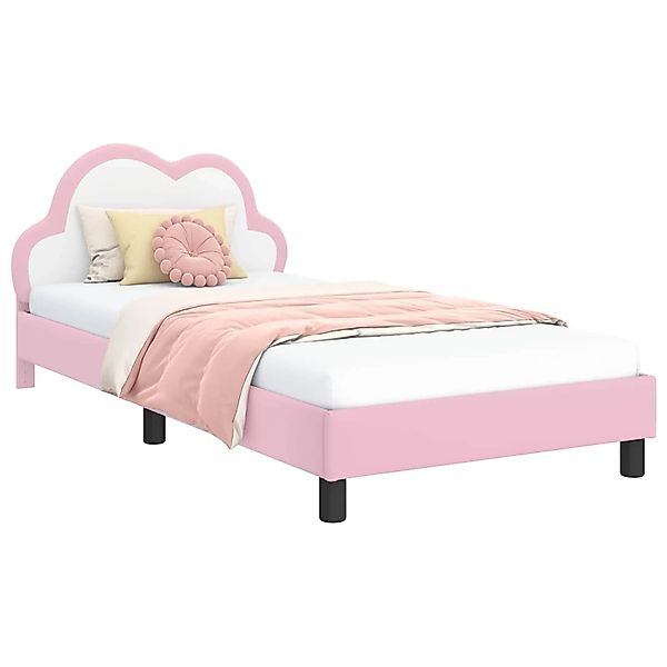 vidaXL Kinderbettgestell mit Kopfteil Rosa 90 x 190 cm PU 42011181 günstig online kaufen