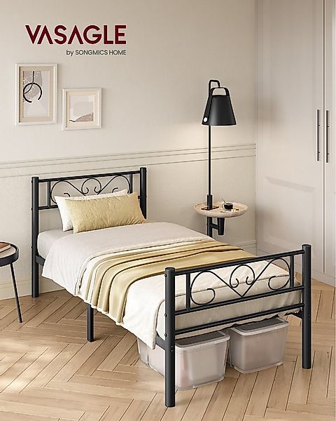 VASAGLE Bettgestell (90 x 190 cm), aus Metall, Bettrahmen, einfache Montage günstig online kaufen