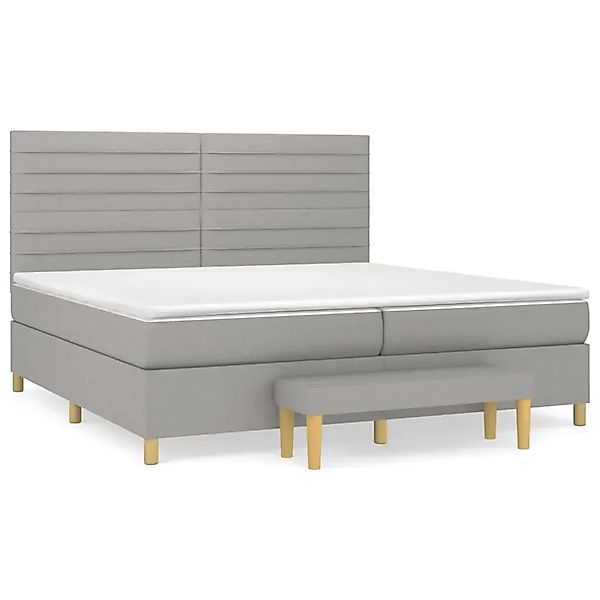 vidaXL Boxspringbett mit Matratze Hellgrau 200x200 cm Stoff1358361 günstig online kaufen