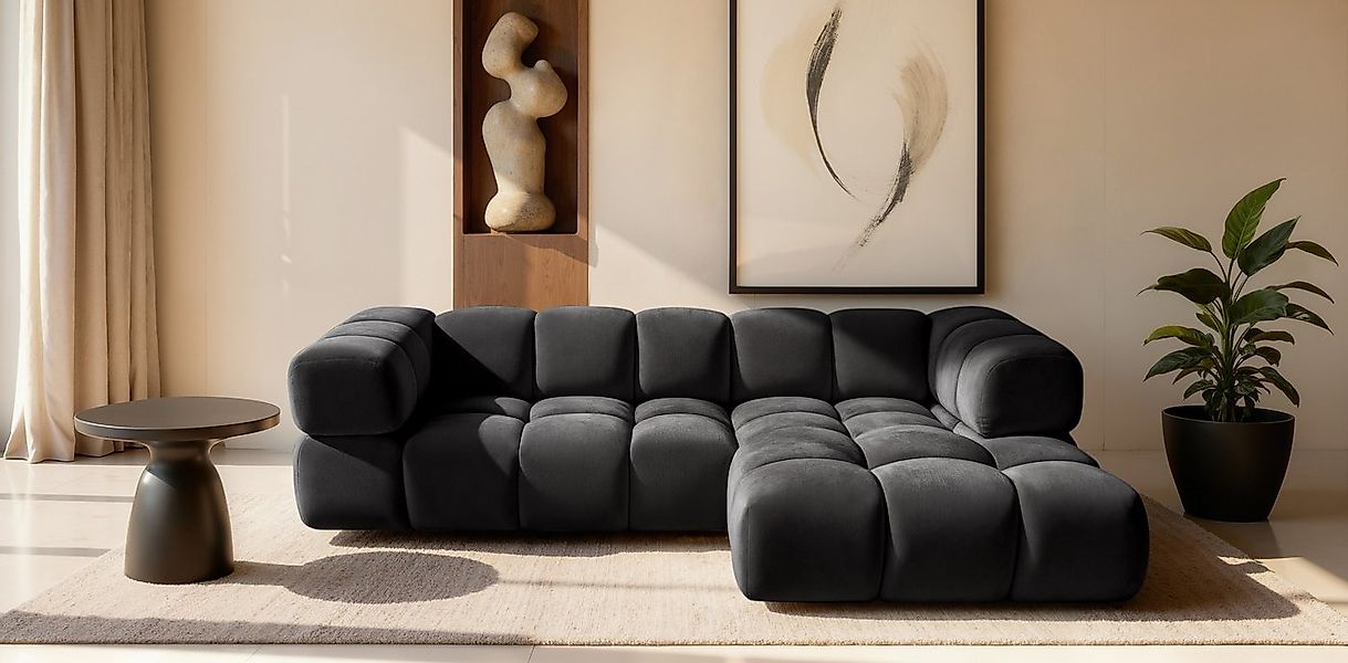 Kaiser Möbel Ecksofa luxuriöses Velours-Sofa im Stoff Bluvel modernes AVERR günstig online kaufen