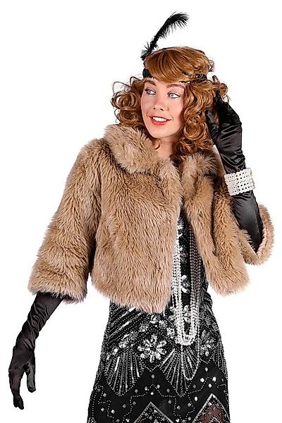 thetru Kostüm 20er Jahre Pelzjacke aus Kunstfell braun, Flauschige Kunstfel günstig online kaufen