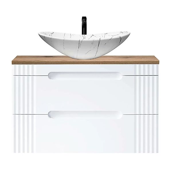 Waschtischunterschrank 100cm mit Aufsatzwaschbecken FAIRFIELD-56 weiß mit E günstig online kaufen