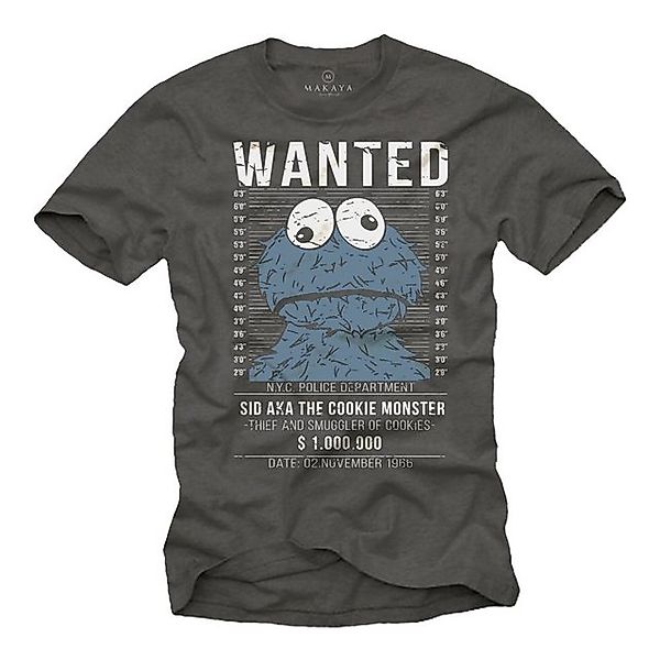 MAKAYA T-Shirt Lustige Sprüche Motiv Wanted günstig online kaufen