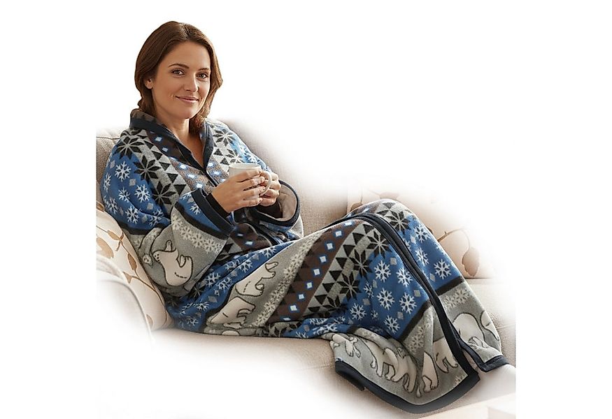 Wohndecke Ärmeldecke CozyBear - tragbare Flanell Sofadecke mit Ärmeln, NYVI günstig online kaufen