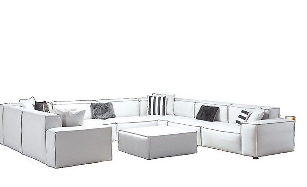 JVmoebel Ecksofa U-Form Weiß Wohnlandschaft Couch Polster Eckgarnitur Eckga günstig online kaufen