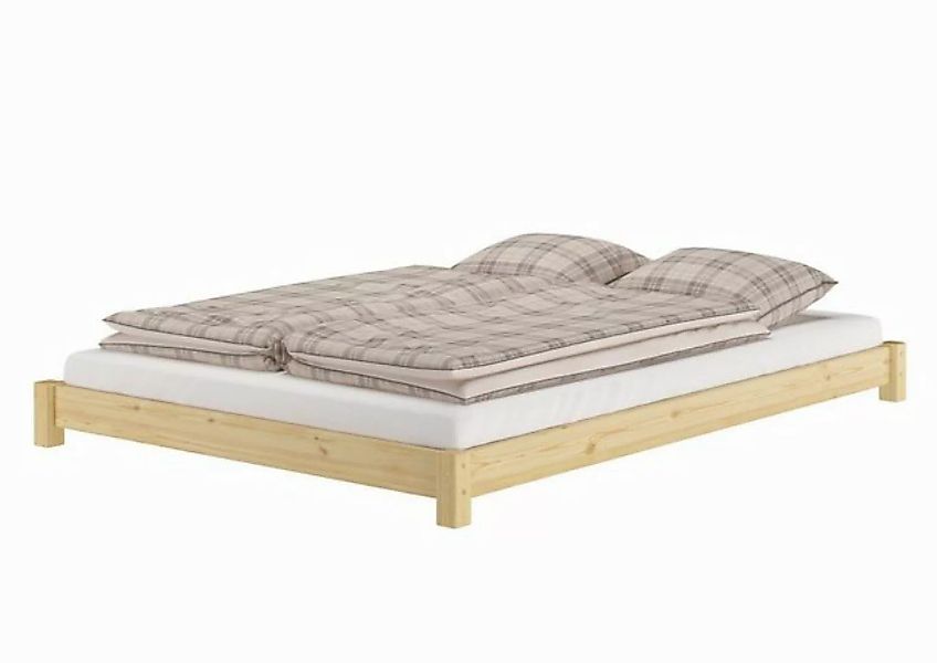 ERST-HOLZ Bett Flaches Futon-Doppelbett Bodenbett 160x200 Kiefer, Kieferfar günstig online kaufen