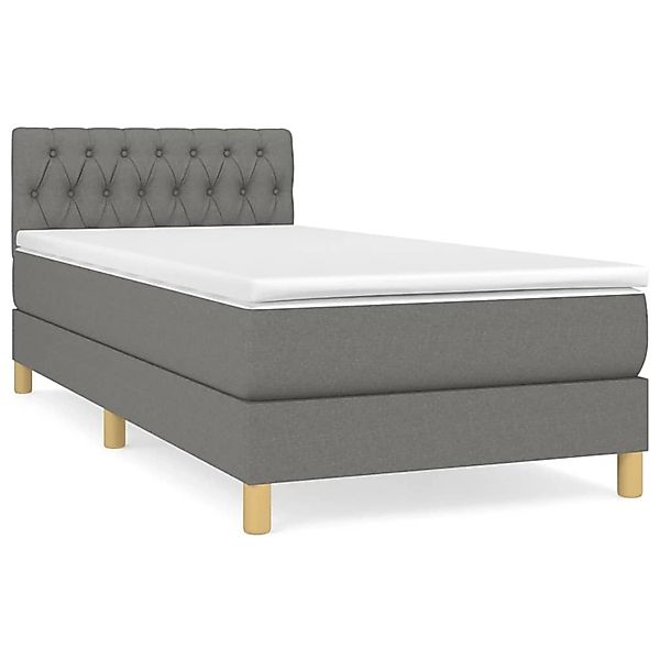 Vidaxl Boxspringbett Mit Matratze Dunkelbraun 100x200 Cm Stoff günstig online kaufen