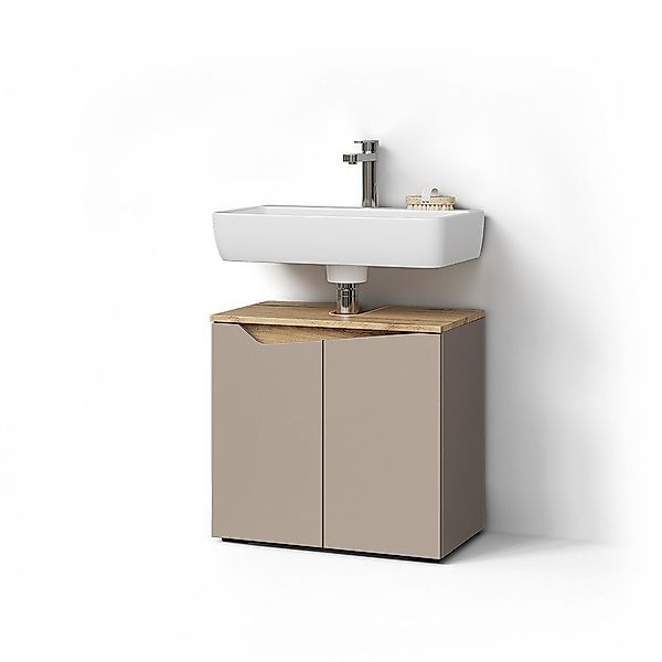 Livinity® Waschbeckenunterschrank Timavo, Greige/Artisan-Eiche, 60 x günstig online kaufen