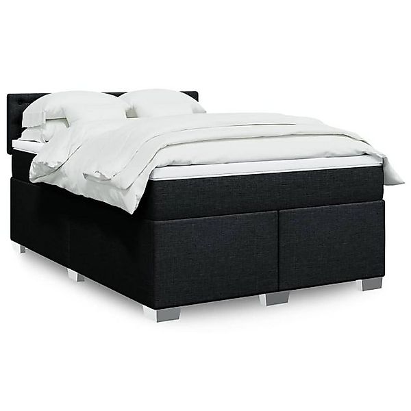 vidaXL Bett Boxspringbett mit Matratze Schwarz günstig online kaufen