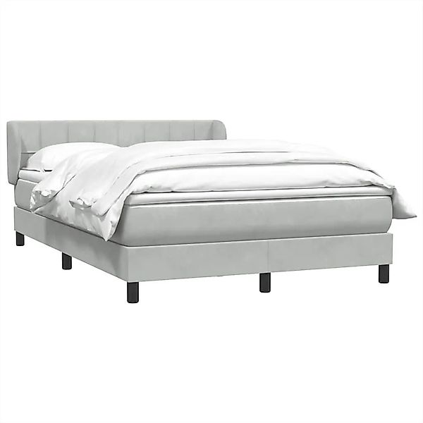 vidaXL Boxspringbett mit Matratze Hellgrau 140x210 cm Samt 3317523 günstig online kaufen