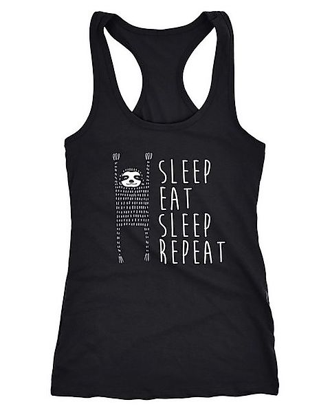 MoonWorks Tanktop Damen Tanktop Faultier Sleep eat Sleep Repeat Racerback T günstig online kaufen