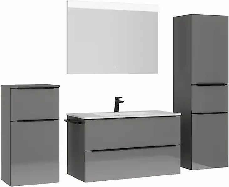 nobilia® Badmöbel-Set »Levere« vormontiert, mit Soft-Close, 4 Stk. tlg. günstig online kaufen