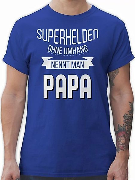 Shirtracer T-Shirt Superhelden ohne Umhang nennt man Papa Vatertag Geschenk günstig online kaufen