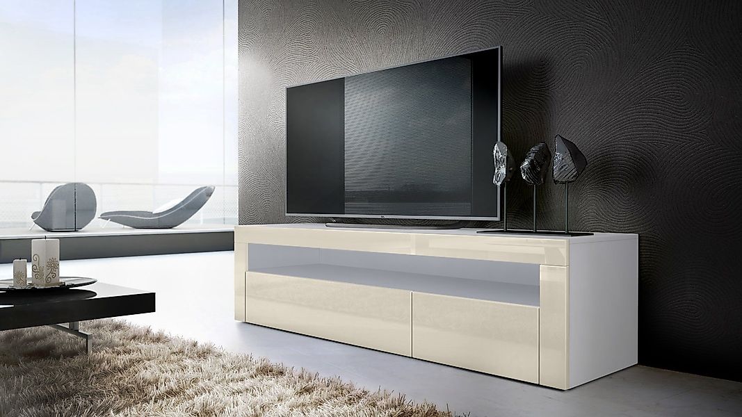 Vladon Lowboard Valencia (TV-Kommode, ​mit 1 offenem Fach und 2 Klappen), W günstig online kaufen