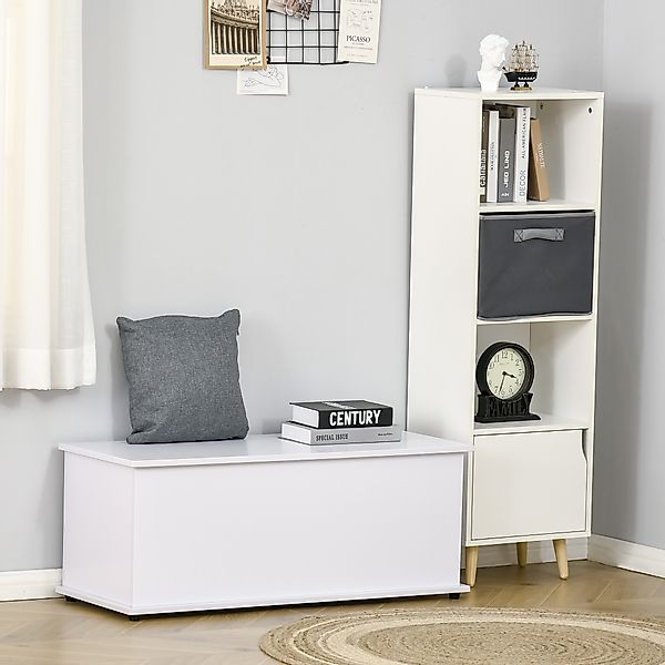 HOMCOM Truhe Aufbewahrungsbox Holzkiste mit klappbarem Deckel Spanplatte We günstig online kaufen