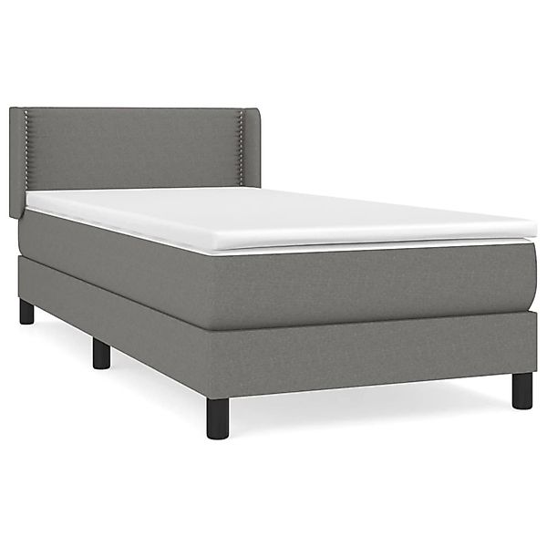 vidaXL Boxspringbett mit Matratze Dunkelgrau 80x200 cm Stoff 3129586 günstig online kaufen