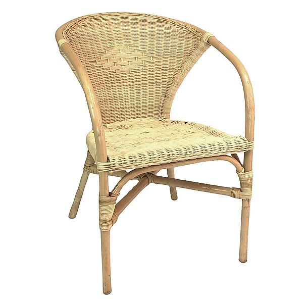 Dekoleidenschaft Rattanstuhl Rattansessel, natur lackiert, 4 günstig online kaufen