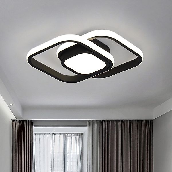 JDONG LED Deckenleuchte 30/32CM Schwarz 24W günstig online kaufen