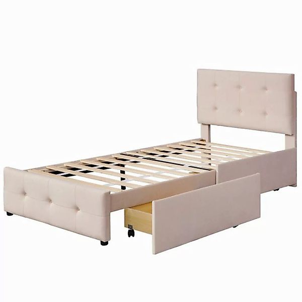 IDEASY Polsterbett Einzelbett, Kinderbett, Jugendbett, 90*200 cm, (höhenver günstig online kaufen