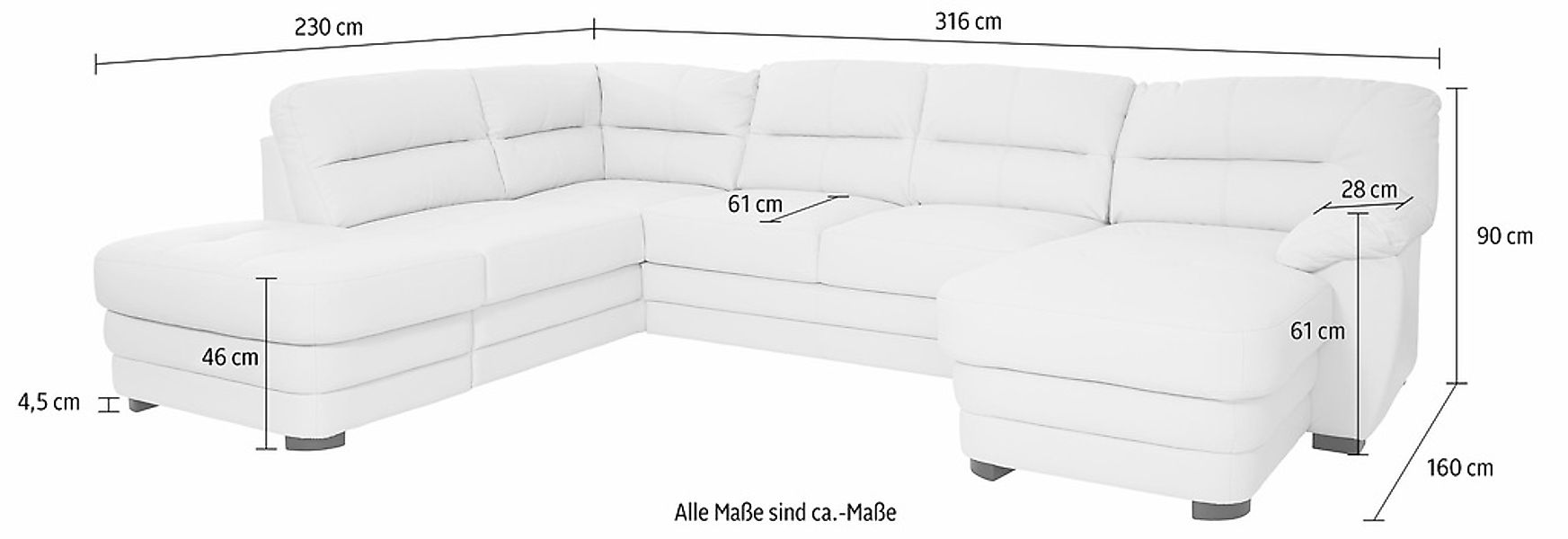 COTTA Wohnlandschaft »Royale U-Form«, wahlweise mit Bettfunktion günstig online kaufen