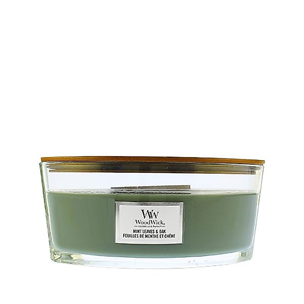 Woodwick Duftkerze Mint Leaves & Oak günstig online kaufen
