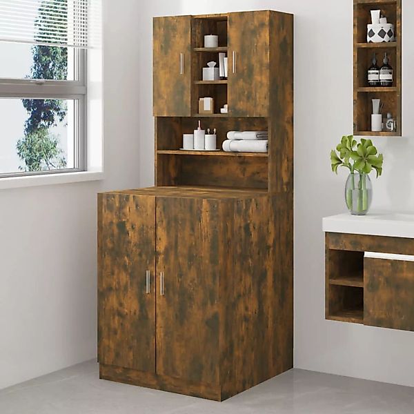 Vidaxl Waschmaschinenschrank Räuchereiche Holzwerkstoff günstig online kaufen