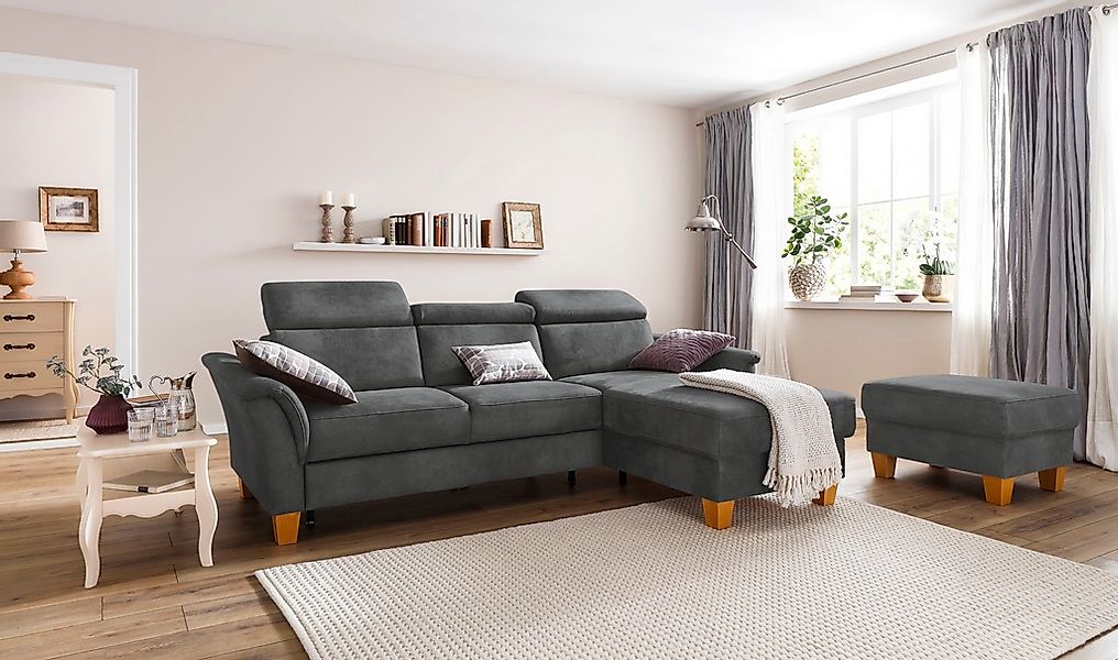 Home affaire Ecksofa "Conville L-Form" Federkern, wahlweise mit Bettfunktio günstig online kaufen