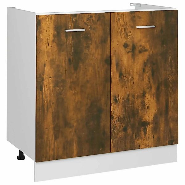 vidaXL Unterschrank Spülenunterschrank Räuchereiche 80x46x81,5 cm günstig online kaufen