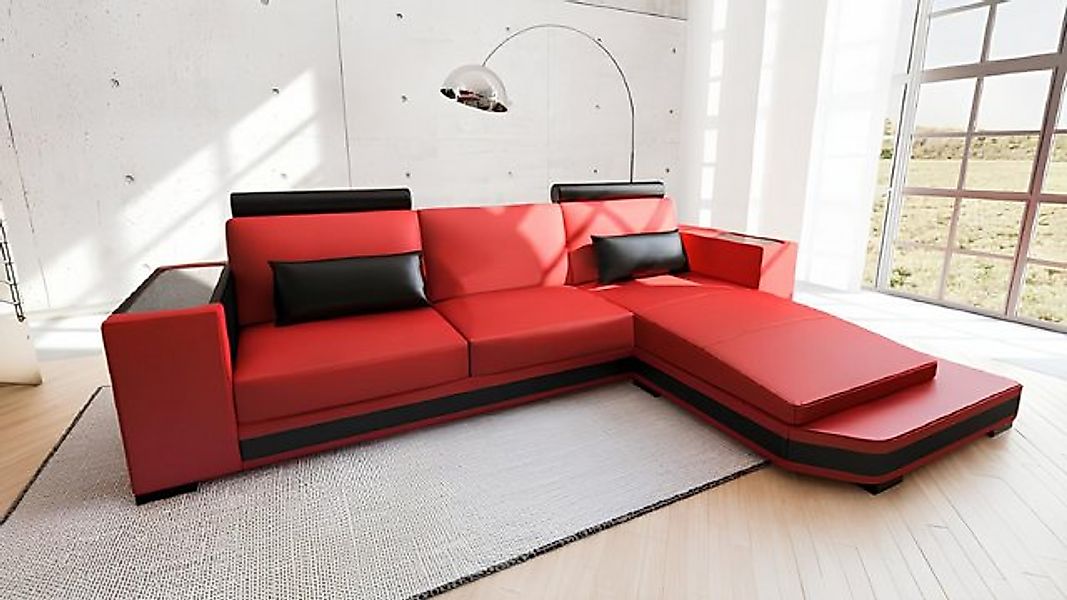 JVmoebel Sofa Stoff Ecksofa Garnitur Leder Textil Sofas Wohnlandschaft Sofa günstig online kaufen