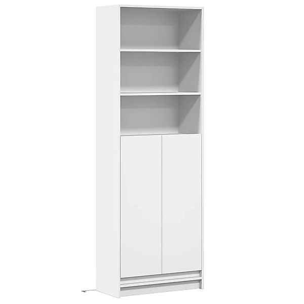 vidaXL Highboard mit LED-Beleuchtung Weiß 69x32,5x200 cm Holzwerkstoff 3307 günstig online kaufen