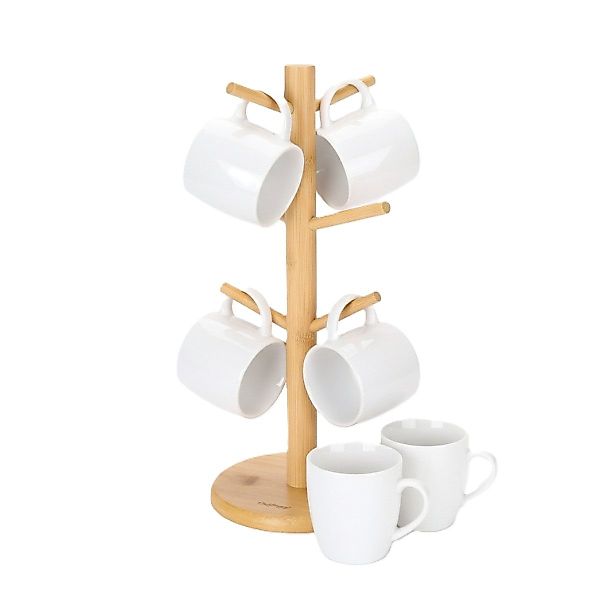 Cheffinger Küchenorganizer-Set Küchenständer aus Bambus, Tassenhalter günstig online kaufen
