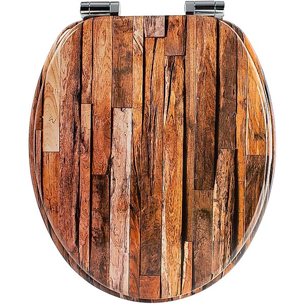 Sanfino WC-Sitz „Industrial Wood“ hochwertiger Toilettendeckel günstig online kaufen