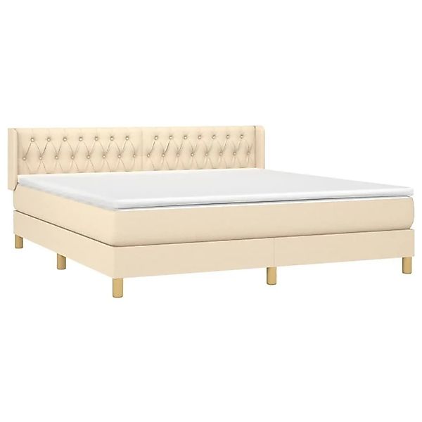 vidaXL Boxspringbett mit Matratze Creme 180x200 cm Stoff 3130534 günstig online kaufen