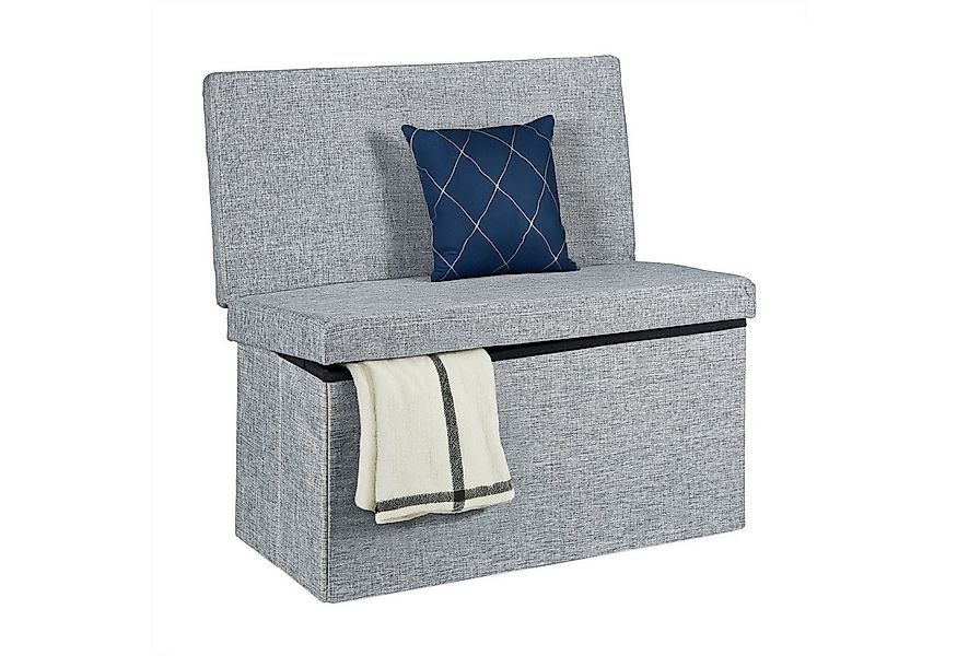 relaxdays Sitzhocker Faltbarer Sitzhocker mit Lehne L, grau günstig online kaufen