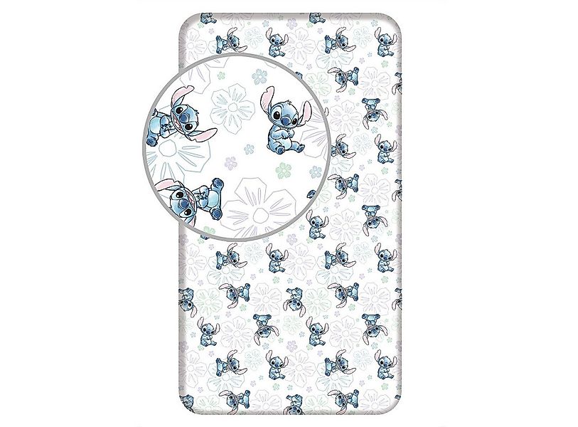Lilo & Stitch Spannbettlaken Lilo and Stitch Spannbettlaken Ohana white Grö günstig online kaufen