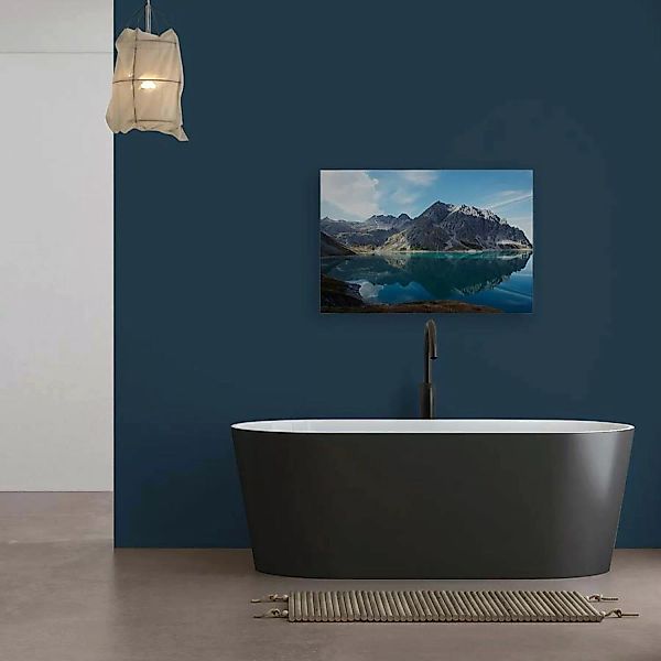 Bricoflor Leinwandbilder Mit Bergsee In 90 X 60 Cm Schlafzimmer Und Wohnzim günstig online kaufen