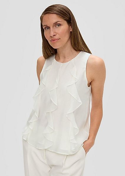 s.Oliver Blusentop Bluse Ärmellose Bluse mit Volant günstig online kaufen