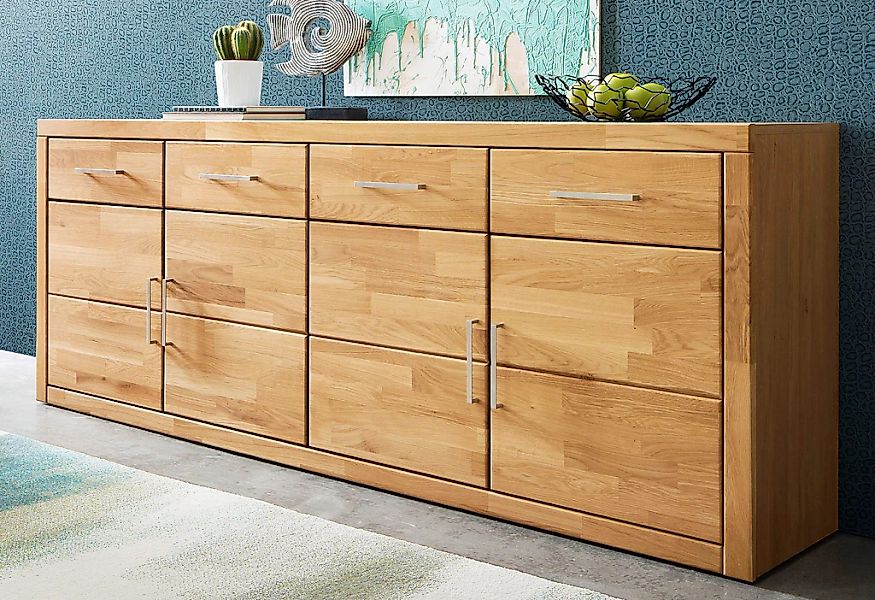Home affaire Sideboard "Trondheim,200 cm breit,42 cm tief, Fronten Holzmass günstig online kaufen