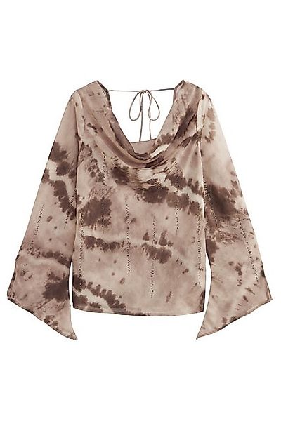 Next Blusenshirt Transparentes Langarmtop mit Wasserfallausschnitt günstig online kaufen