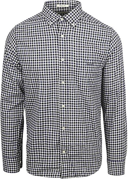 Gant Hemd Twill Gingham Navy - Größe M günstig online kaufen