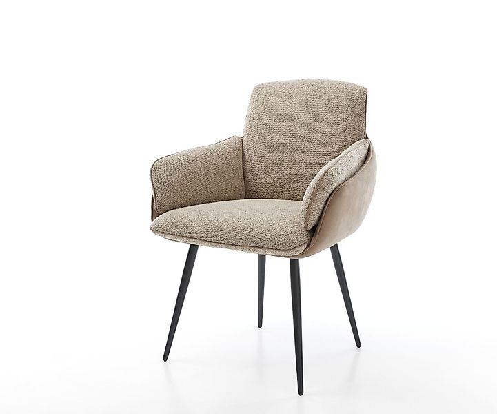 DELIFE Polsterstuhl Luan-Flex, mit Armlehnen 4-Fuß konisch Schwarz Material günstig online kaufen