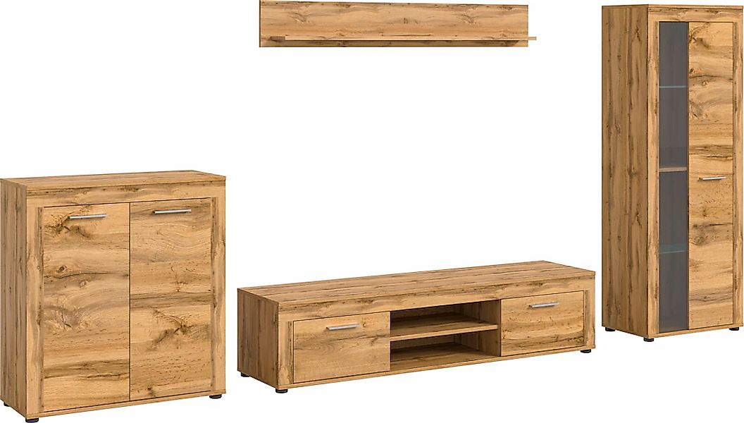 INOSIGN Wohnwand "Aosta, Breite 330cm, best. aus Highboard, Lowboard, Wandb günstig online kaufen