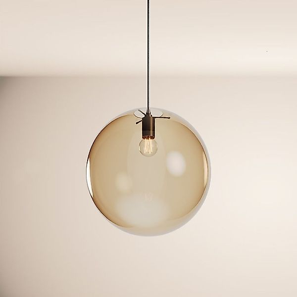 s.luce Pendelleuchte Hängeleuchte Orb Glaskugel Schwarz, günstig online kaufen
